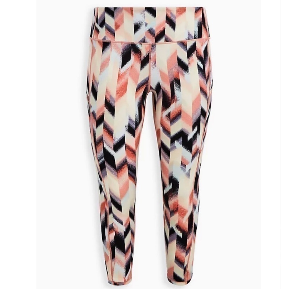 FULL LENGTH ACTIVE LEGGING - ARROW PRINT PINK